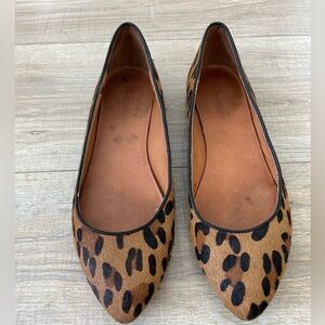 Madewell leopard calf hair flats size 8